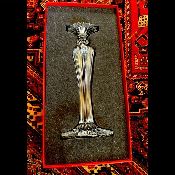 AUTHENTIC BACCARAT MILLE NUITS BOUGEOIR CRYSTAL CANDLESTICK SET OF TWO 2 - Picture 12 of 16